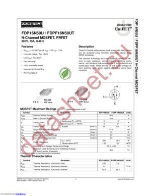 FDP16N50U datasheet  