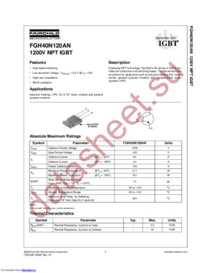 FGH40N120AN datasheet  