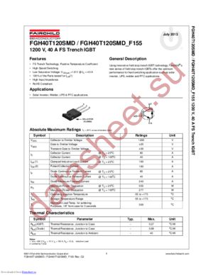 FGH40T120SMD_F155 datasheet  