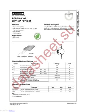 FGPF50N30T datasheet  