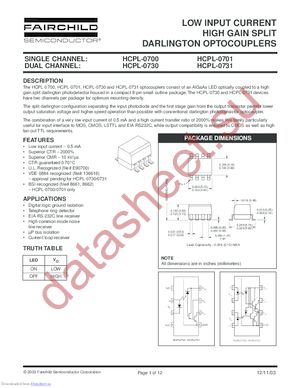 HCPL-0730R1V datasheet  