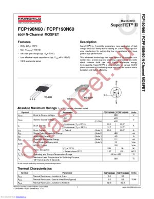 FCPF190N60 datasheet  