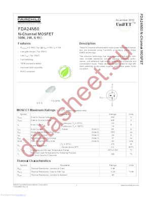 FDA28N50F_12 datasheet  