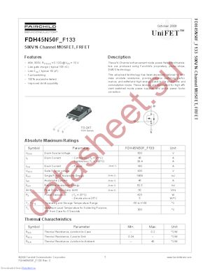FDH45N50F_F133 datasheet  
