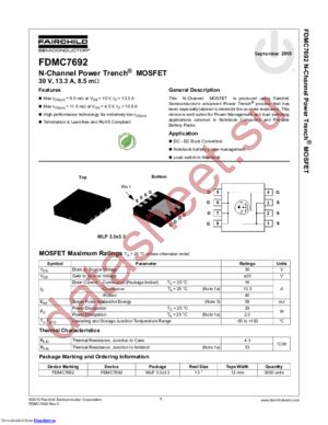 FDMC7692_F073 datasheet  