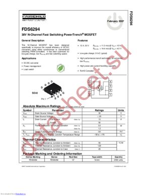 FDS6294_07 datasheet  