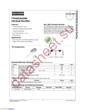 FFA60UA60DN datasheet  