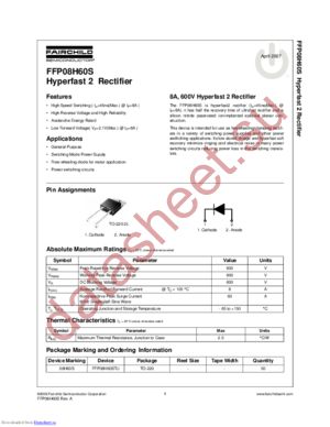 FFP08H60S datasheet  