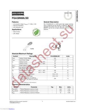 FGA30N60LSD datasheet  