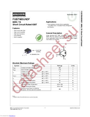 FGB7N60UNDF datasheet  