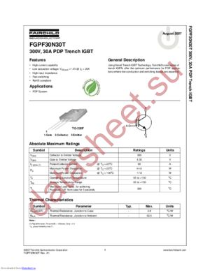 FGPF30N30T datasheet  