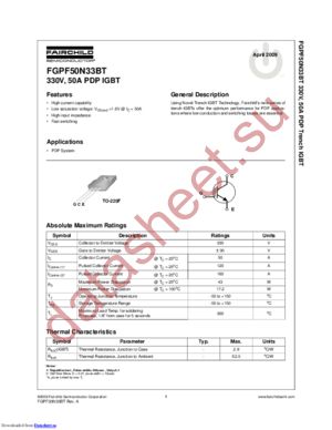 FGPF50N33BT datasheet  