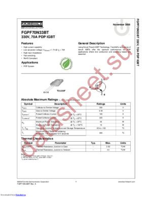 FGPF70N30TRDTU datasheet  