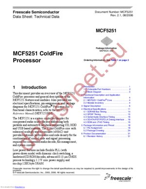 MCF5251DVM140 datasheet  