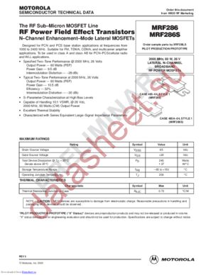 MRF286 datasheet  