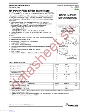 MRF6S19120H datasheet  