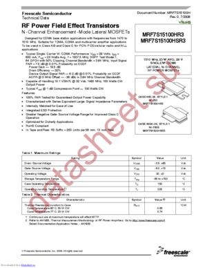 MRF7S15100H datasheet  