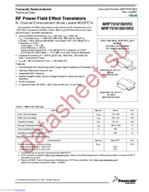 MRF7S16150H datasheet  