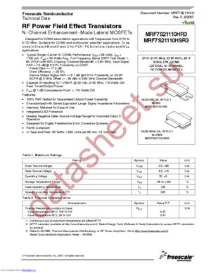 MRF7S21110H datasheet  