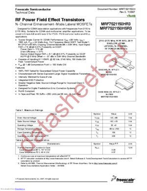 MRF7S21150H datasheet  