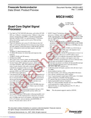 MSC8144EC datasheet  