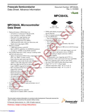 SPC5643LF0VMM8 datasheet  