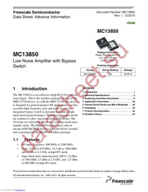 MC13850-900HEVK datasheet скачать даташит