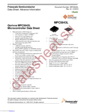 SPC5643LF2VLQ1 datasheet  