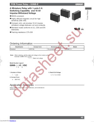 G5NB-1A-24VDC datasheet  