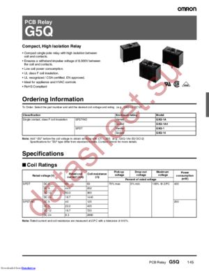 G5Q-14 DC18 datasheet  