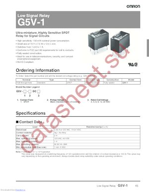 G5V1DC12 datasheet  