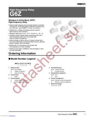 G6Z-1F-A datasheet  