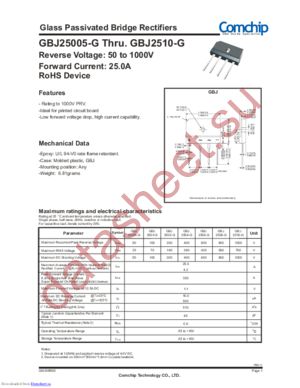 GBJ2502-G-03 datasheet  