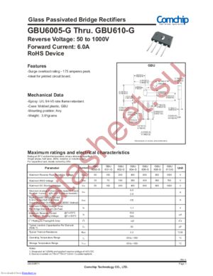 GBU610-G datasheet  