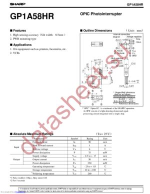 GP1A58HRJ00F datasheet  