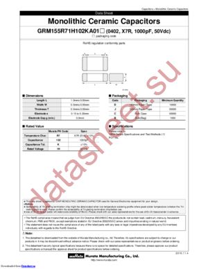 GRM155R71E103KA01J datasheet  