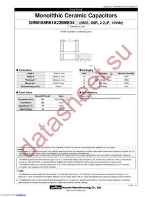 GRM188R61C225KE15J datasheet  