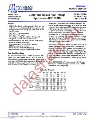 GS8320Z18GT-200V datasheet  