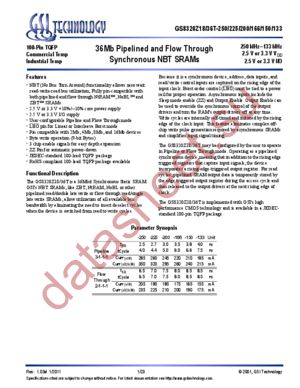 GS8320Z18GT-250 datasheet  
