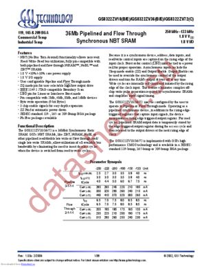 GS8322ZV18GE-150 datasheet  
