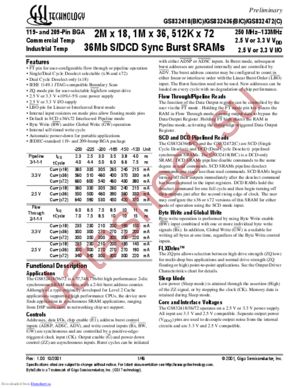 GS832418C-200I datasheet  