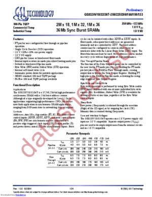GS8320V18T-250I datasheet  
