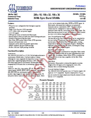 GS8320V36GT-250 datasheet  