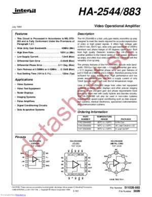 HA4-2544/883 datasheet  