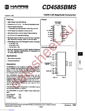 CD4585BDMSH datasheet  