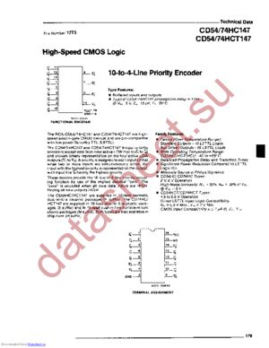 CD54HC147F/3 datasheet  