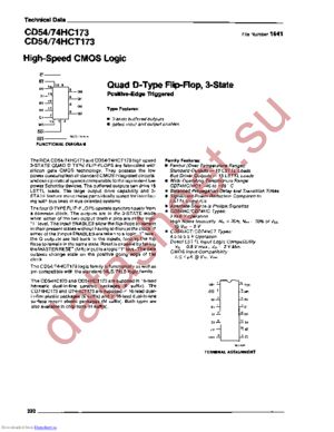 CD54HC173F/3 datasheet  