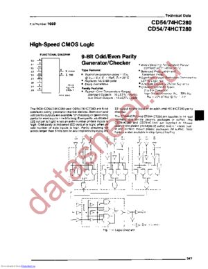 CD54HC280F/3 datasheet  