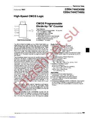 CD54HC4059F/3 datasheet  