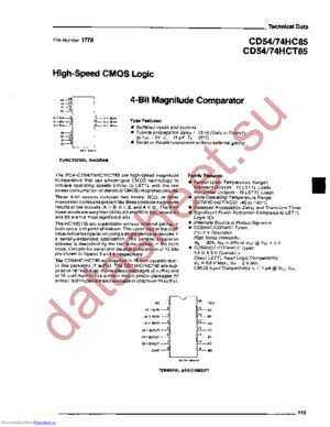 CD54HC85H/3 datasheet  